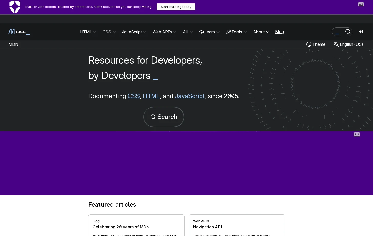 MDN Web Docs 页面快照